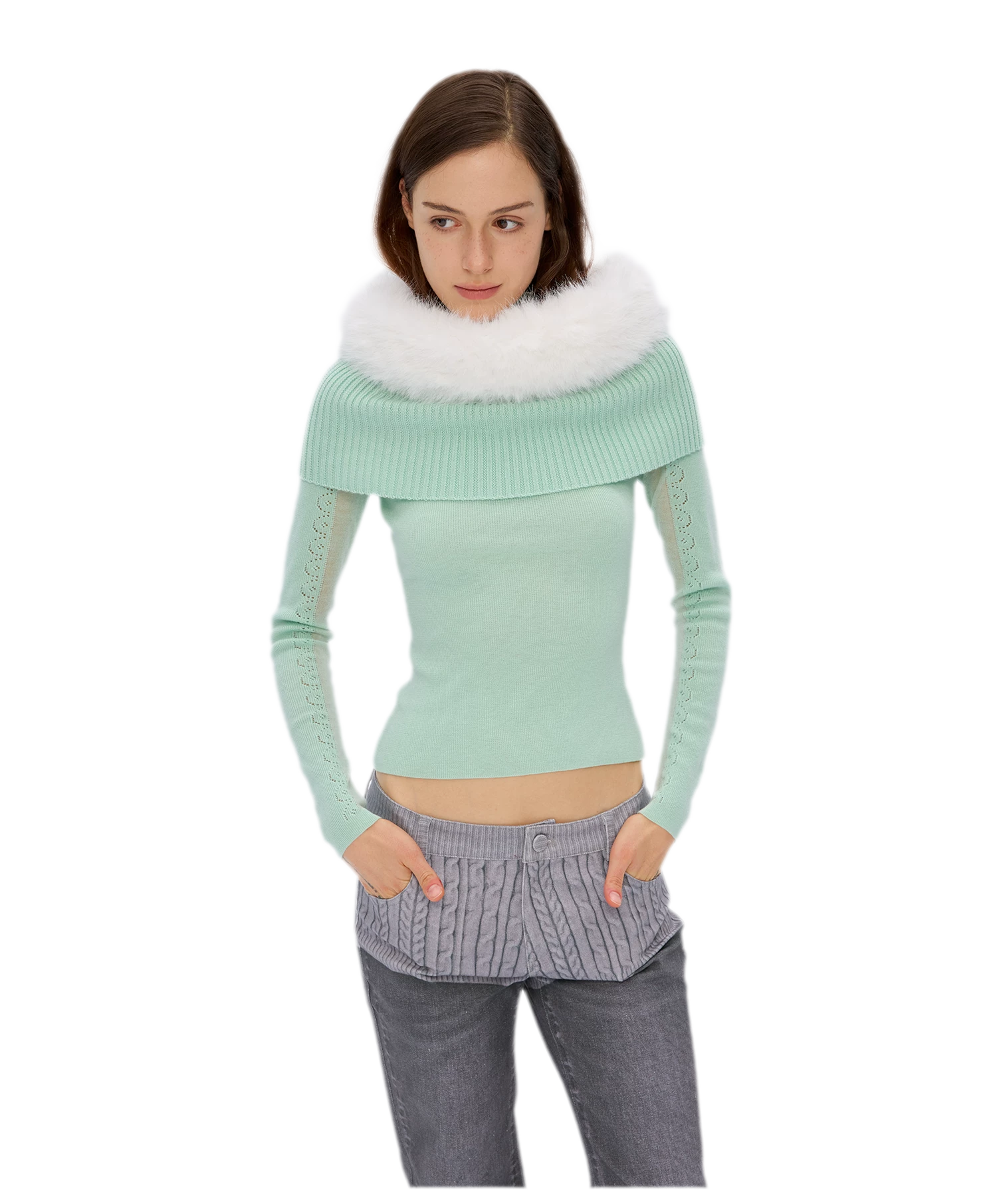 Wool Rib Knit Top