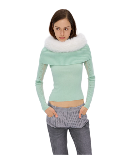 Wool Rib Knit Top