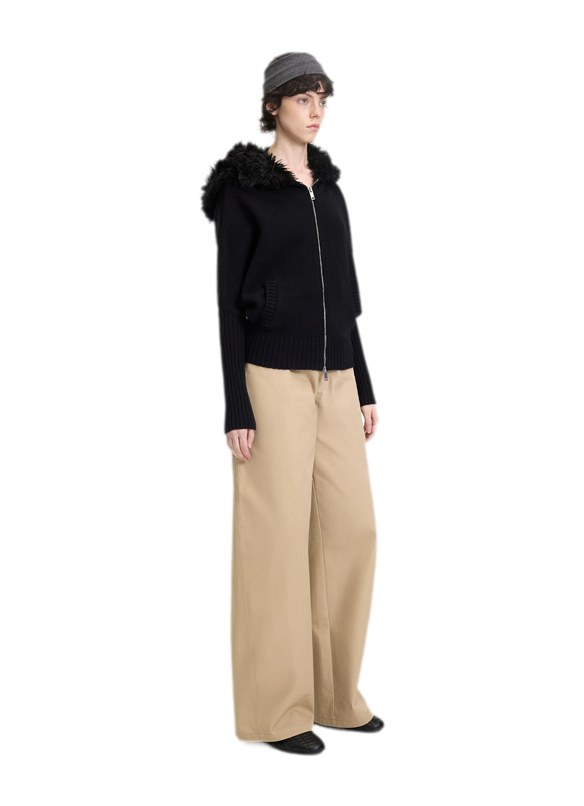 Textured Batwing Hooded Cardigan