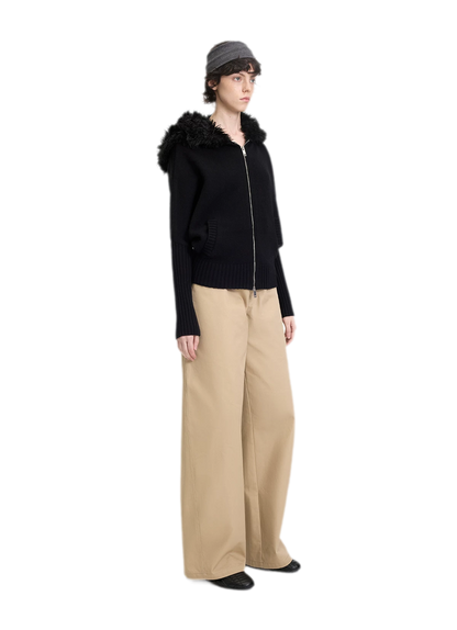 Textured Batwing Hooded Cardigan