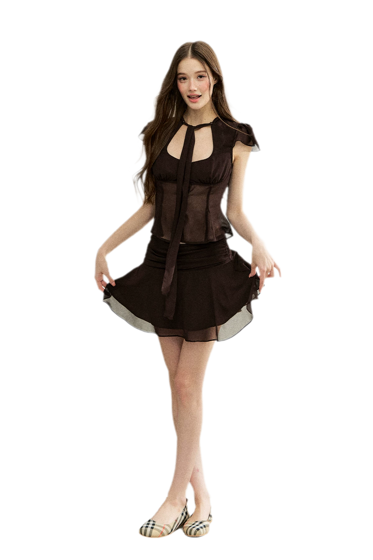 Faux Silk Top Skirt