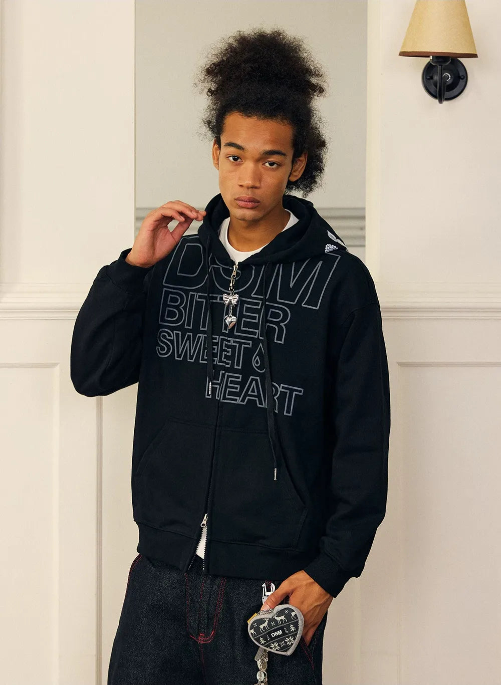 Raised Logo Zip Hoodie