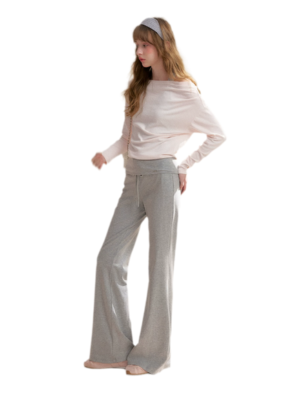 Tencel Cotton Drawstring Flared Pants