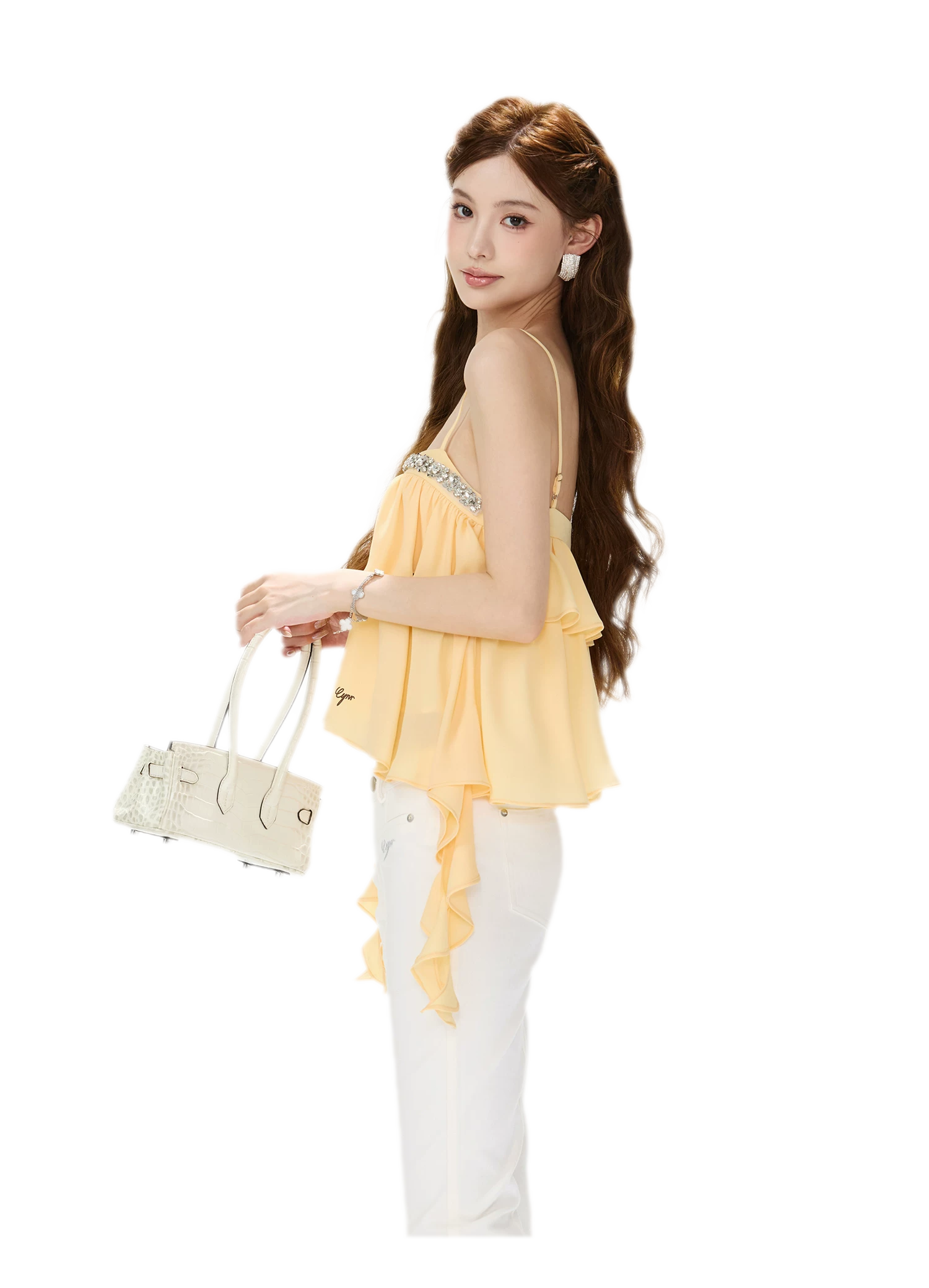 CYNR Crystal Ruffle Cami – view 16