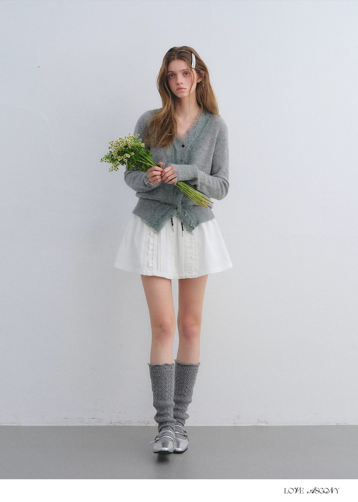 Pleated Drawstring A-line Short Skirt
