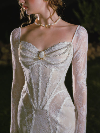 Lace Mermaid Long Sleeve Dress