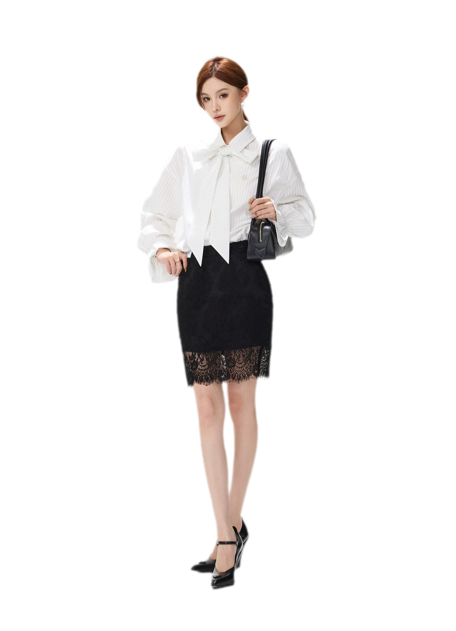 Striped Bow Tie Skirt Set