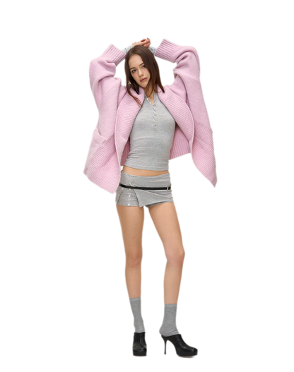 Dense Knit Shawl Cardigan