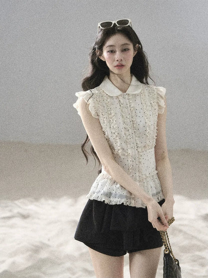 Polka Dot Ruffle Blouse