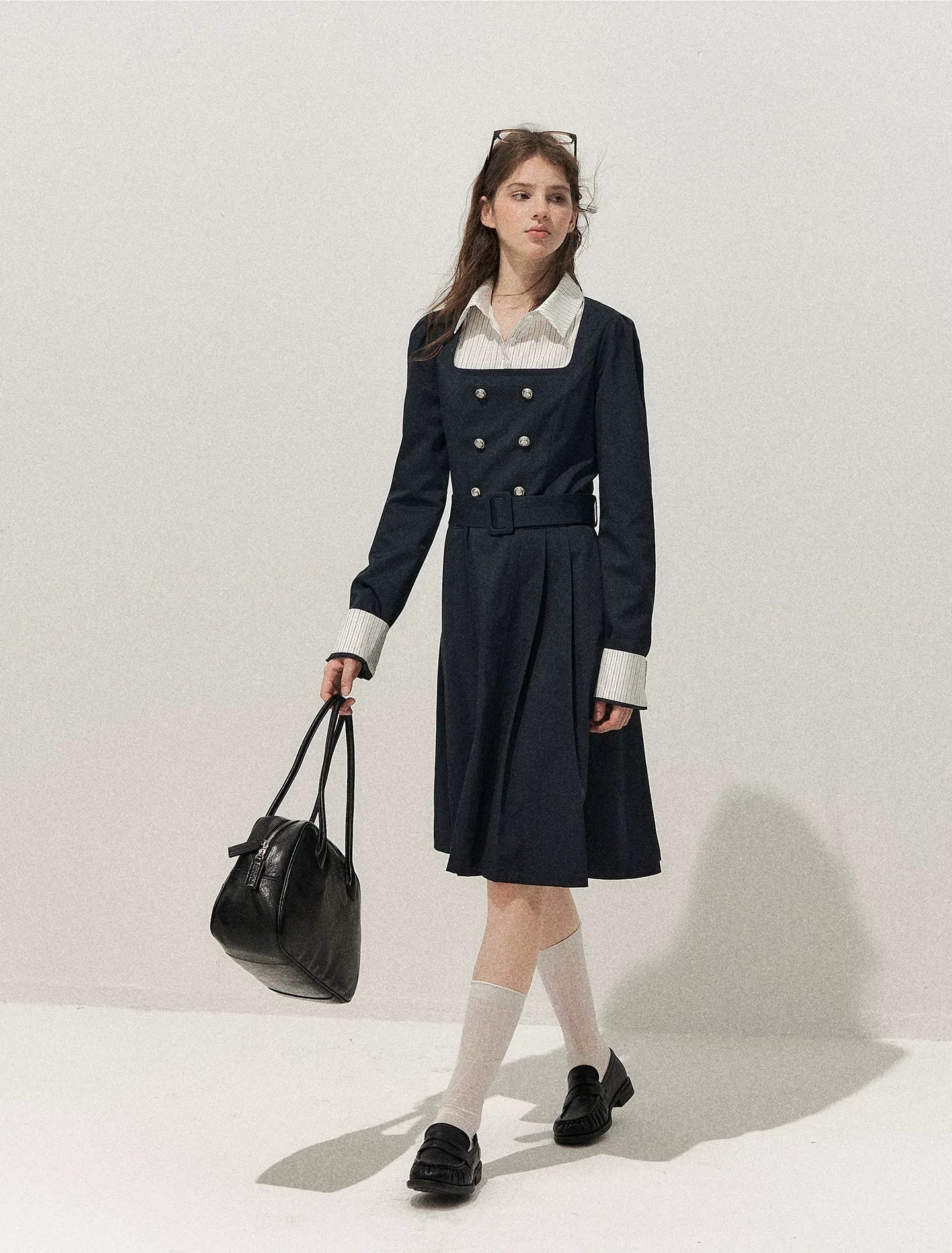 Vintage Trench Collar Dress