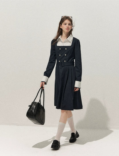 Vintage Trench Collar Dress