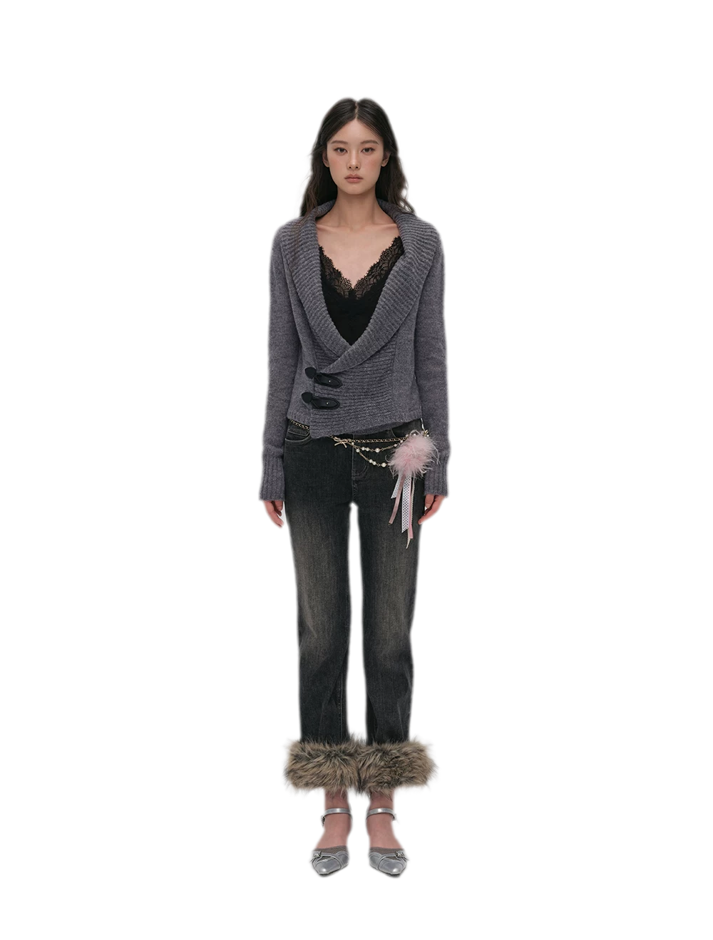 Vintage Washed Cropped Flare Jeans