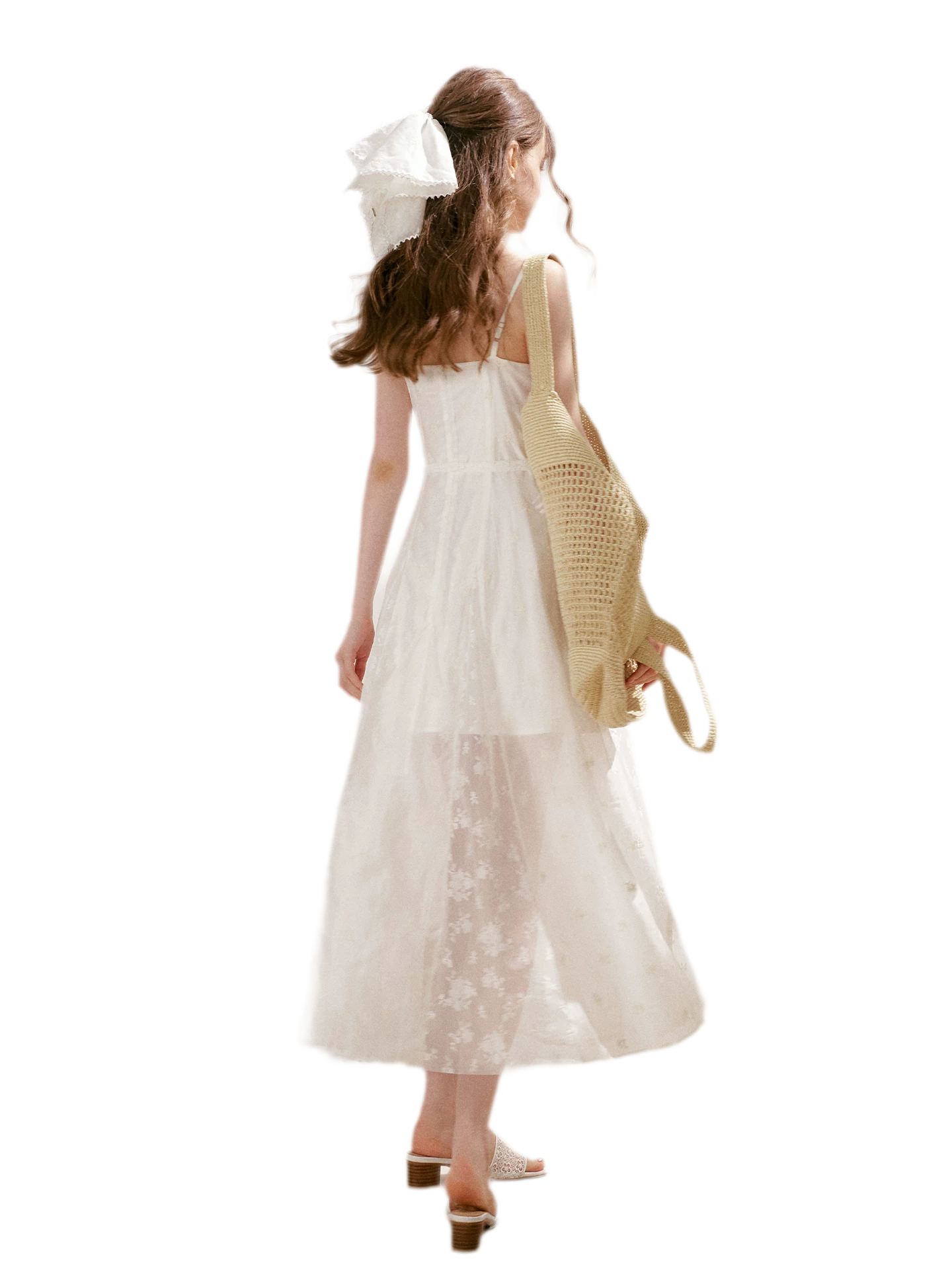 French Embroidered A-line Dress