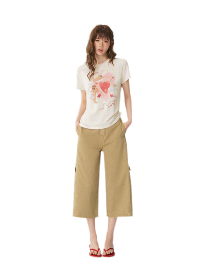 Utility Denim Capri Pants