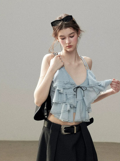 Pleated V-Neck Set