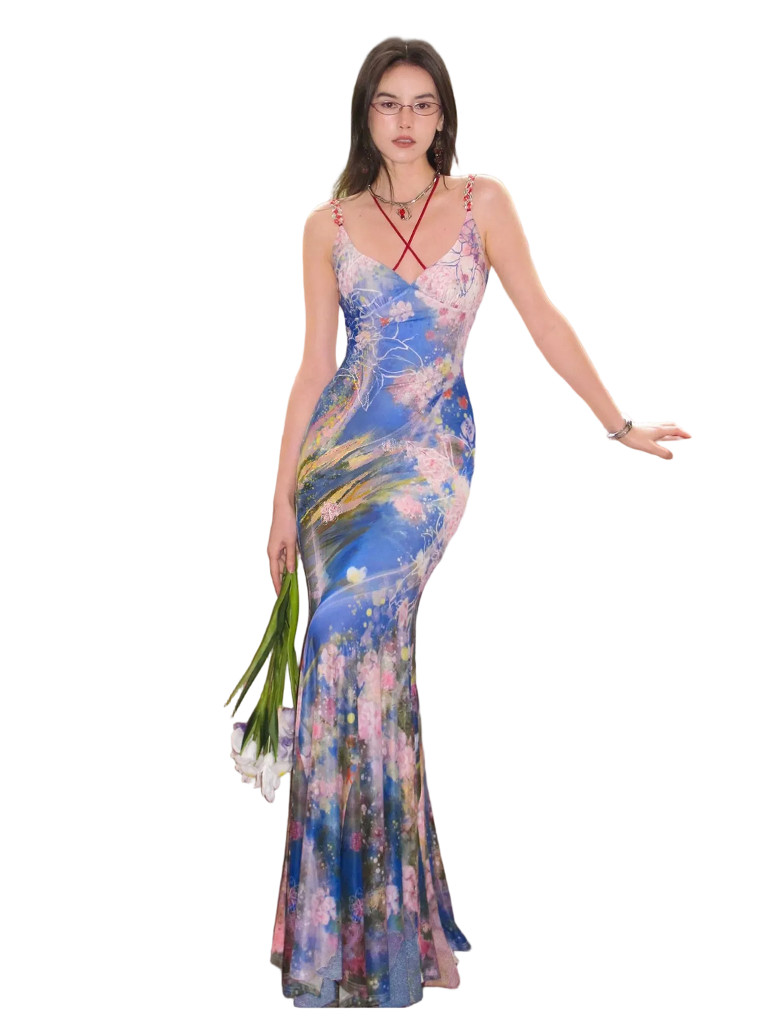 Water Life Series Printed Camisole Dress