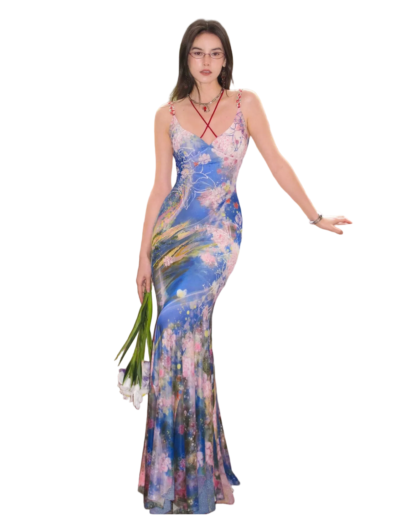 Water Life Series Printed Camisole Dress