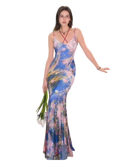 Water Life Series Printed Camisole Dress