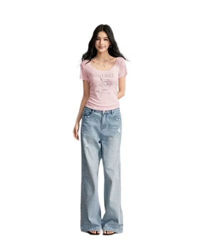 Floral U-Neck Tee