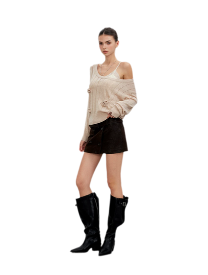 Vintage Utility Belted Mini Skirt