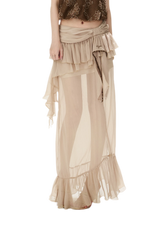 CYNR Sheer Ruffle High-Slit Skirt – view 17