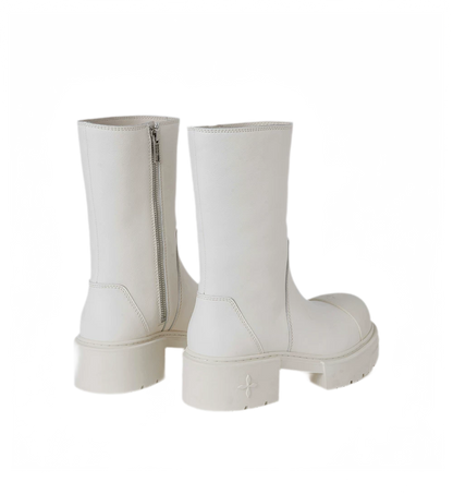 Mid-Calf Leather Boots