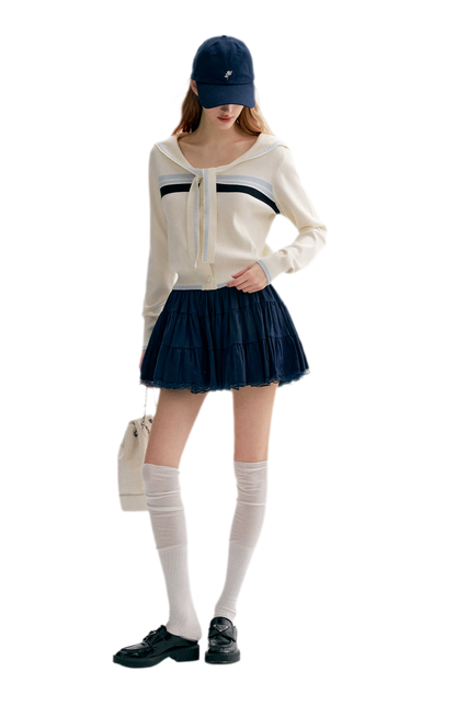 Lace Sailor Tie Cardigan