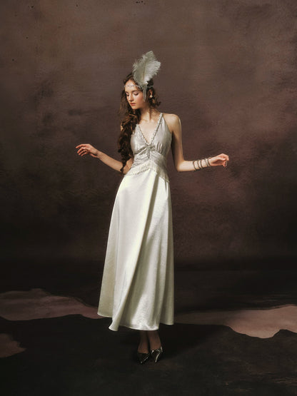 LACEMADE White Pearl Fringe Dress – view 10