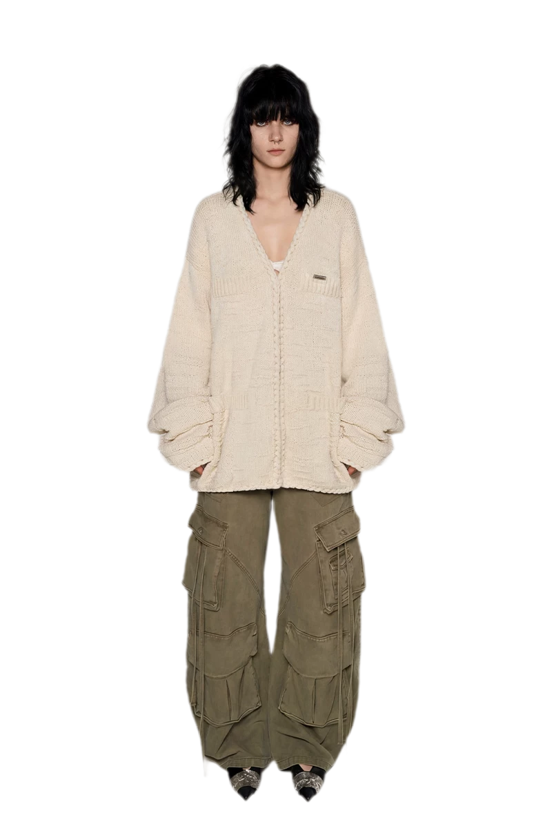 Three-Dimensional Jacquard Cardigan