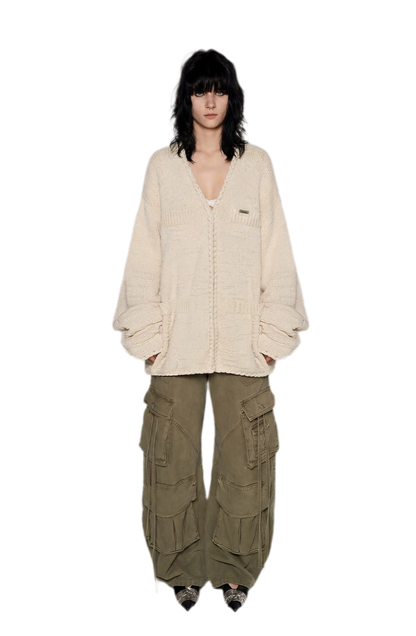 Three-Dimensional Jacquard Cardigan