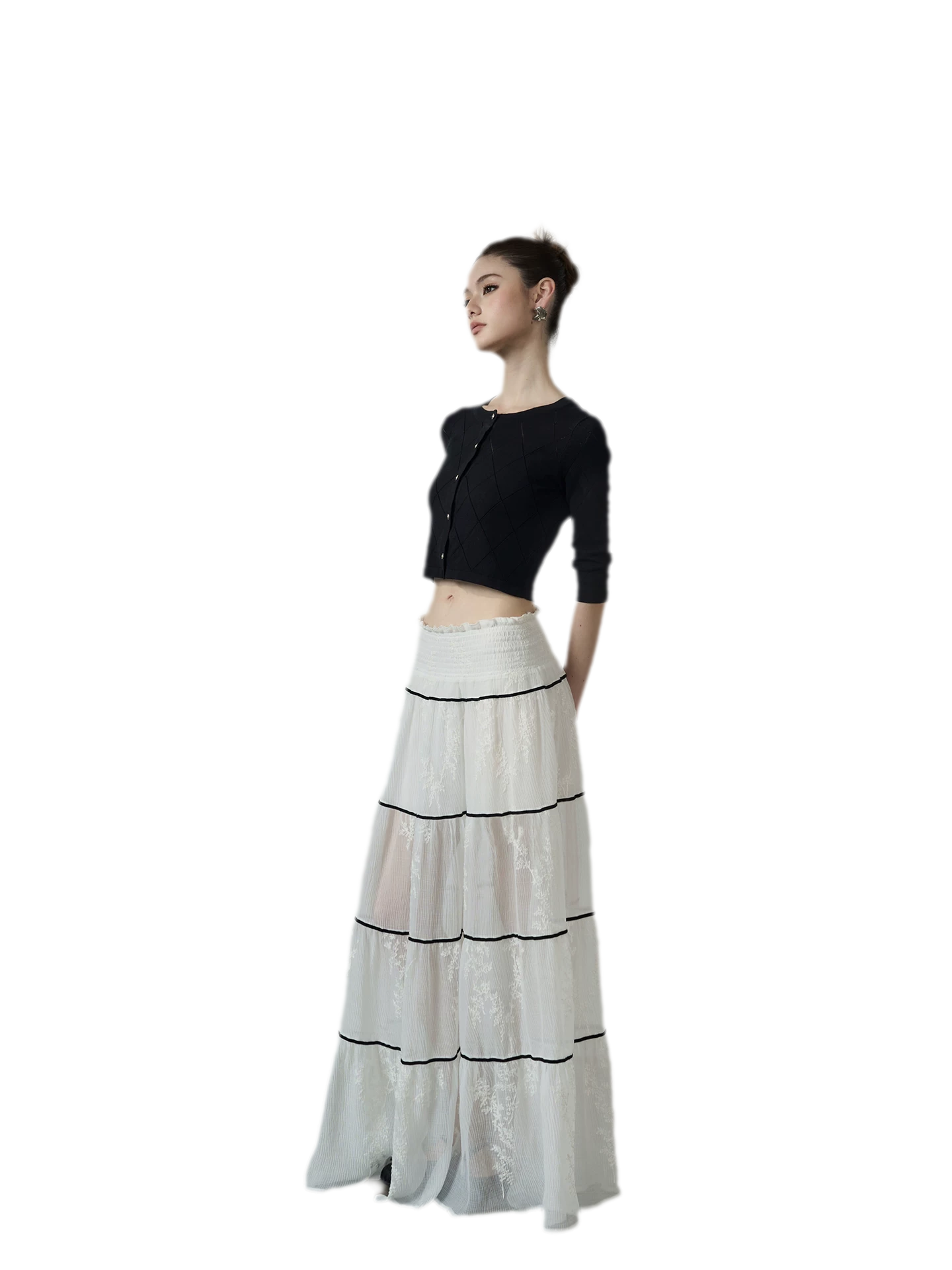 Tiered Lace Maxi Skirt