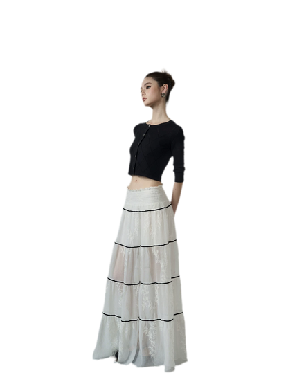 Tiered Lace Maxi Skirt