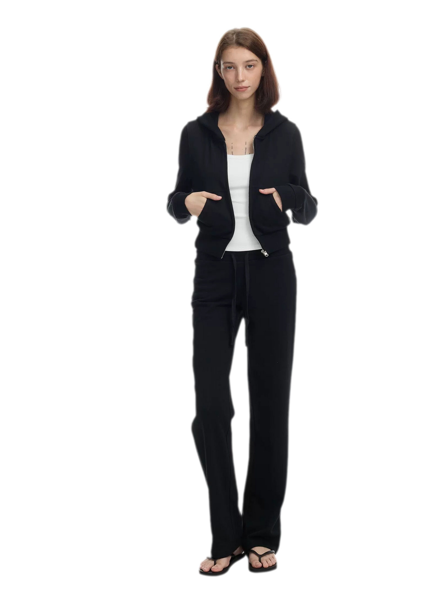 Washed Ribbed Low-Rise Sweatpants