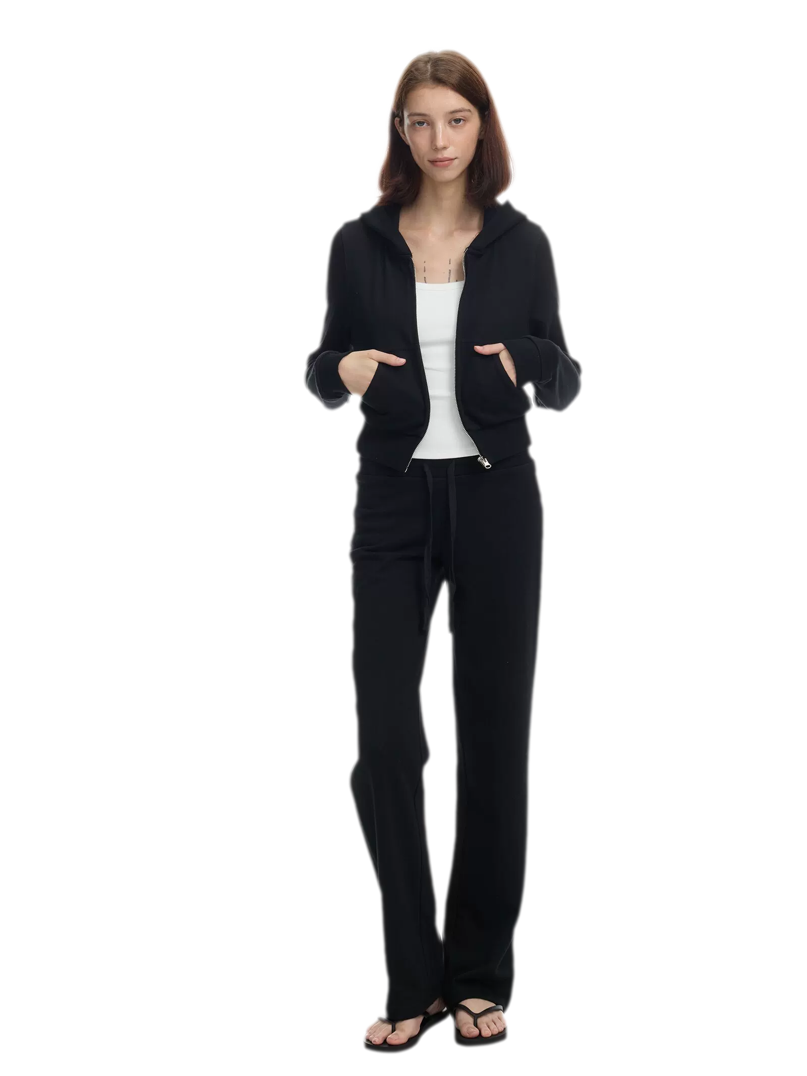 Washed Ribbed Low-Rise Sweatpants