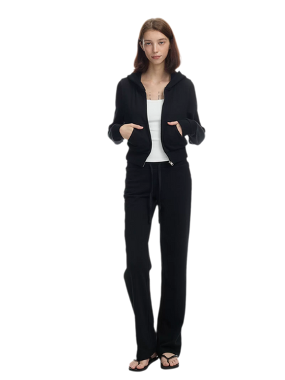 Washed Ribbed Low-Rise Sweatpants