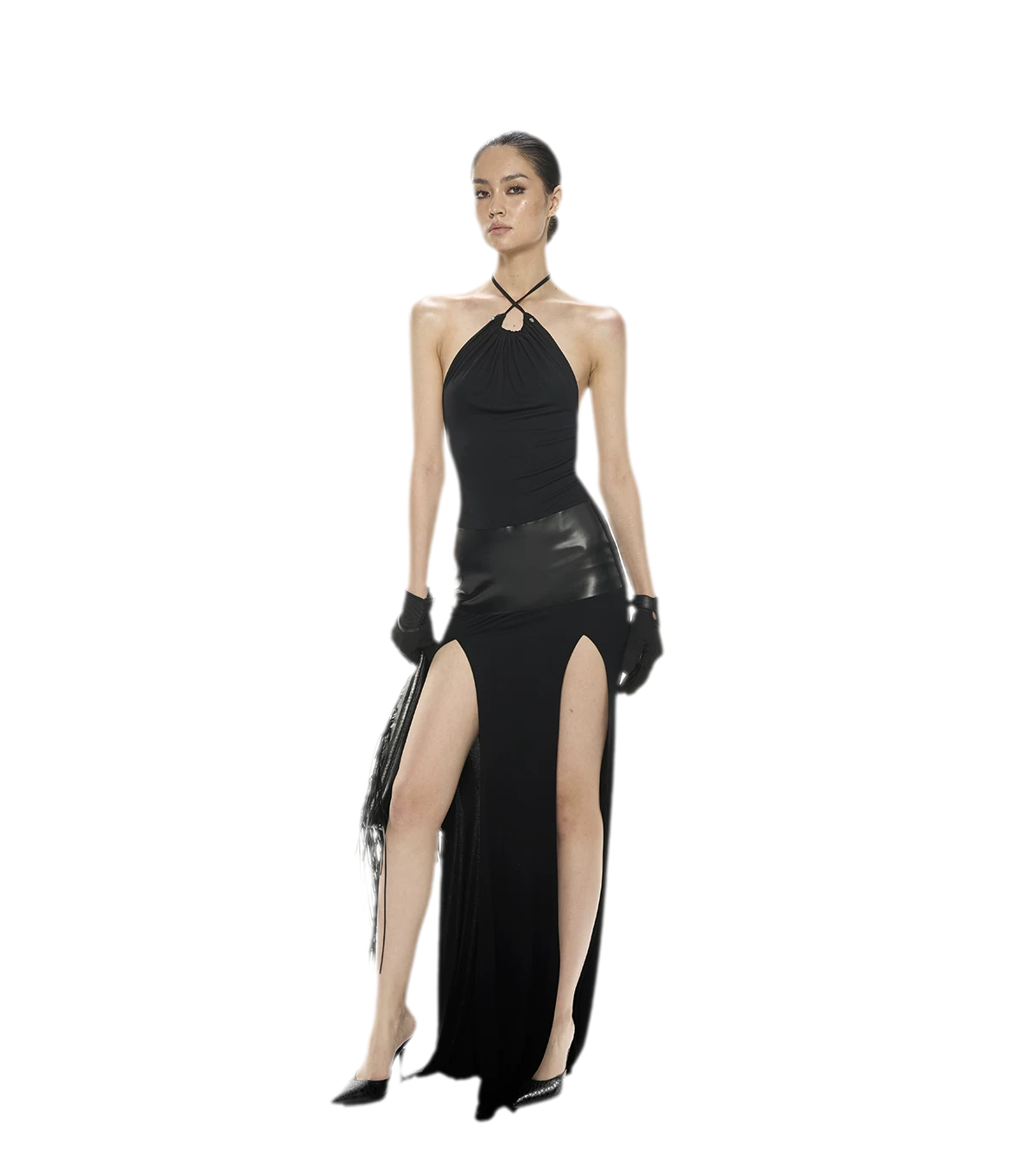Detachable Hood Cutout Dress