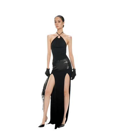 Detachable Hood Cutout Dress