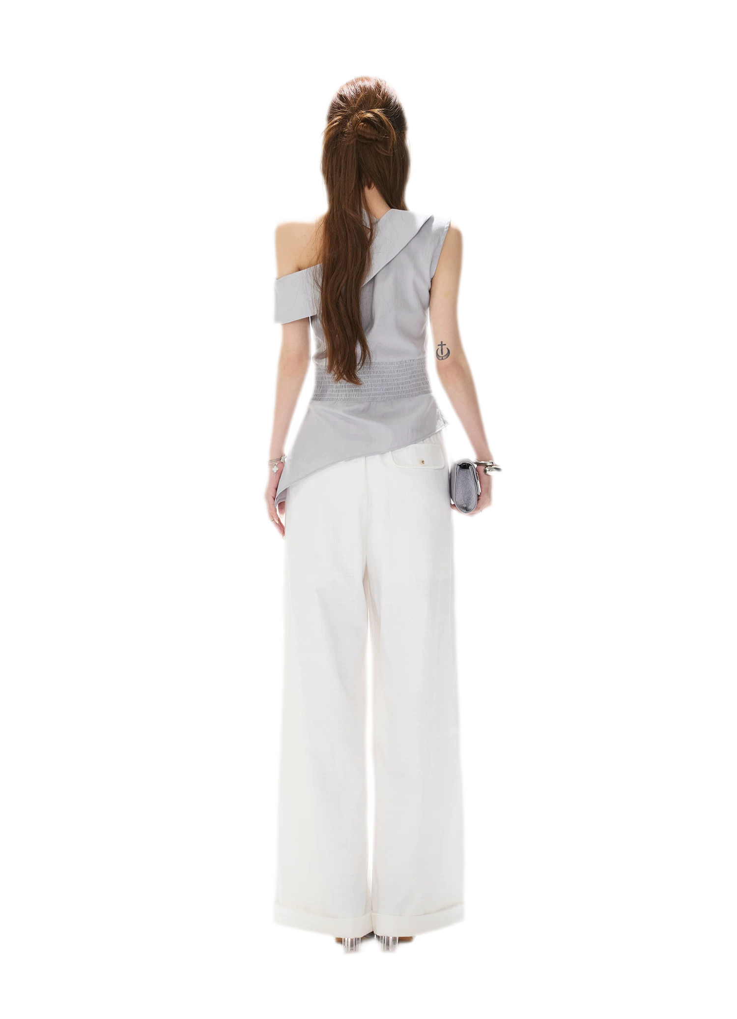 Asymmetrical Halter Blouse