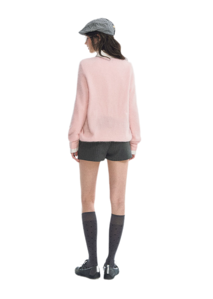 Brushed V-Neck Wool Sweater