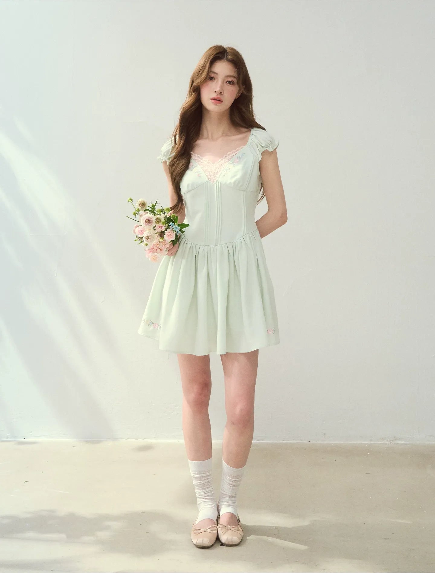 Lyocell Embroidered A-Line Dress
