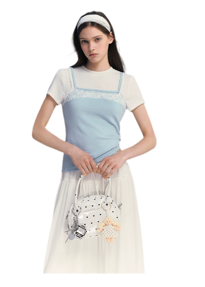 Lace Trim Layered Tee