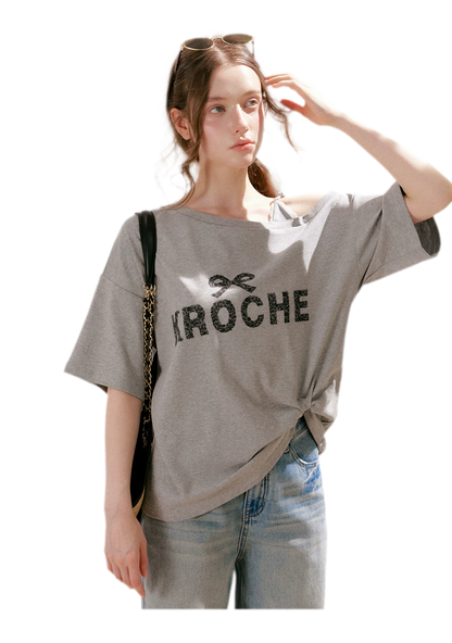 Off-Shoulder Logo T-Shirt