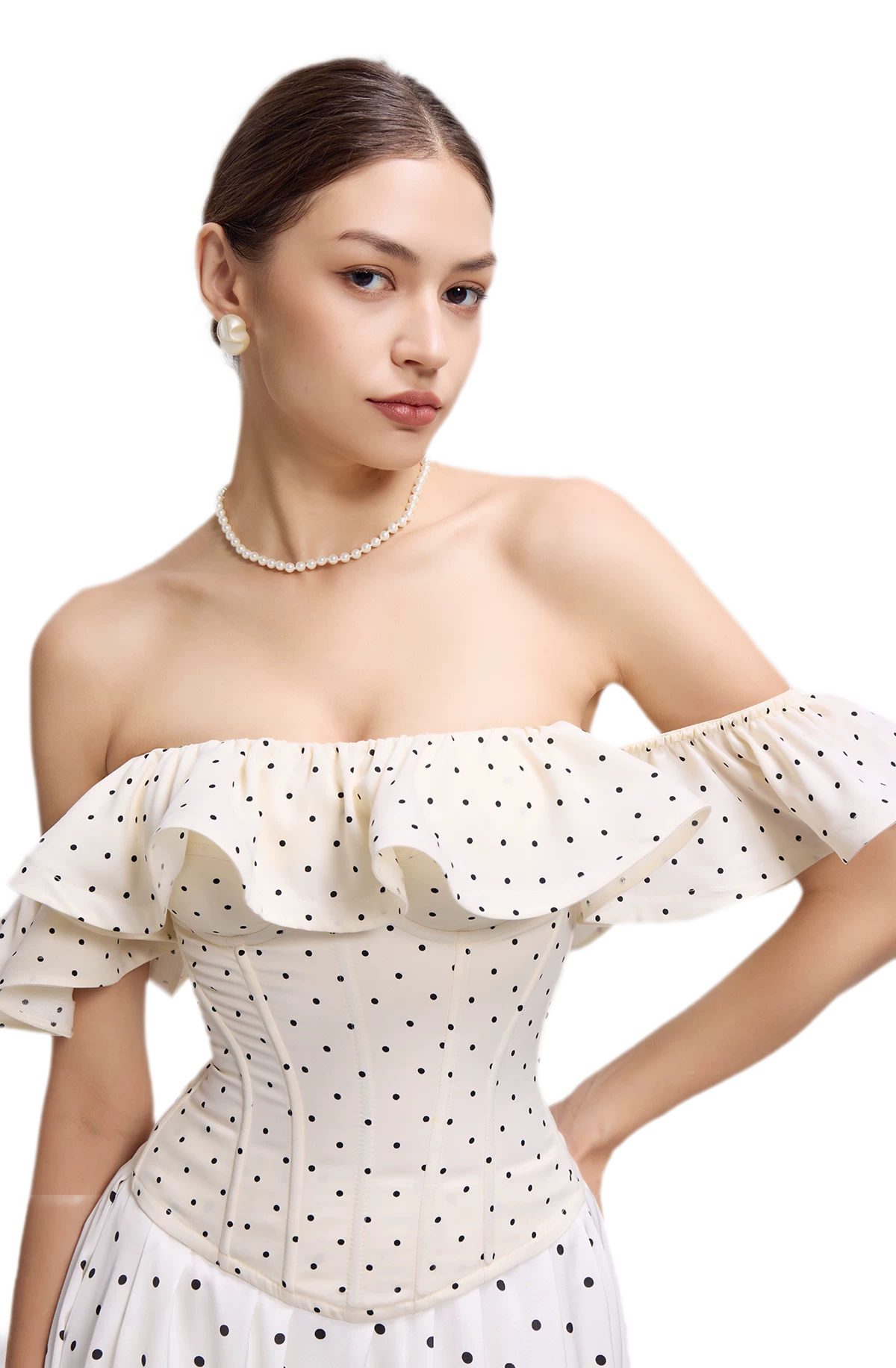 Polka Dot Ruffle Corset