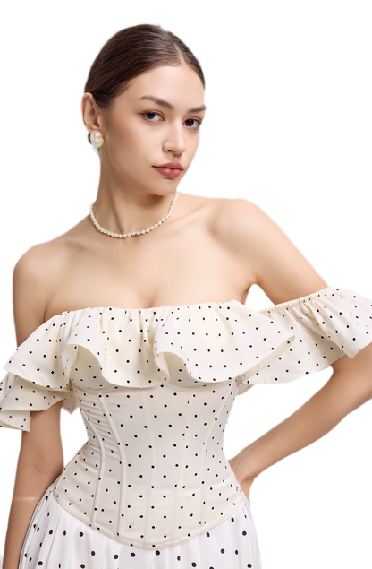 Polka Dot Ruffle Corset