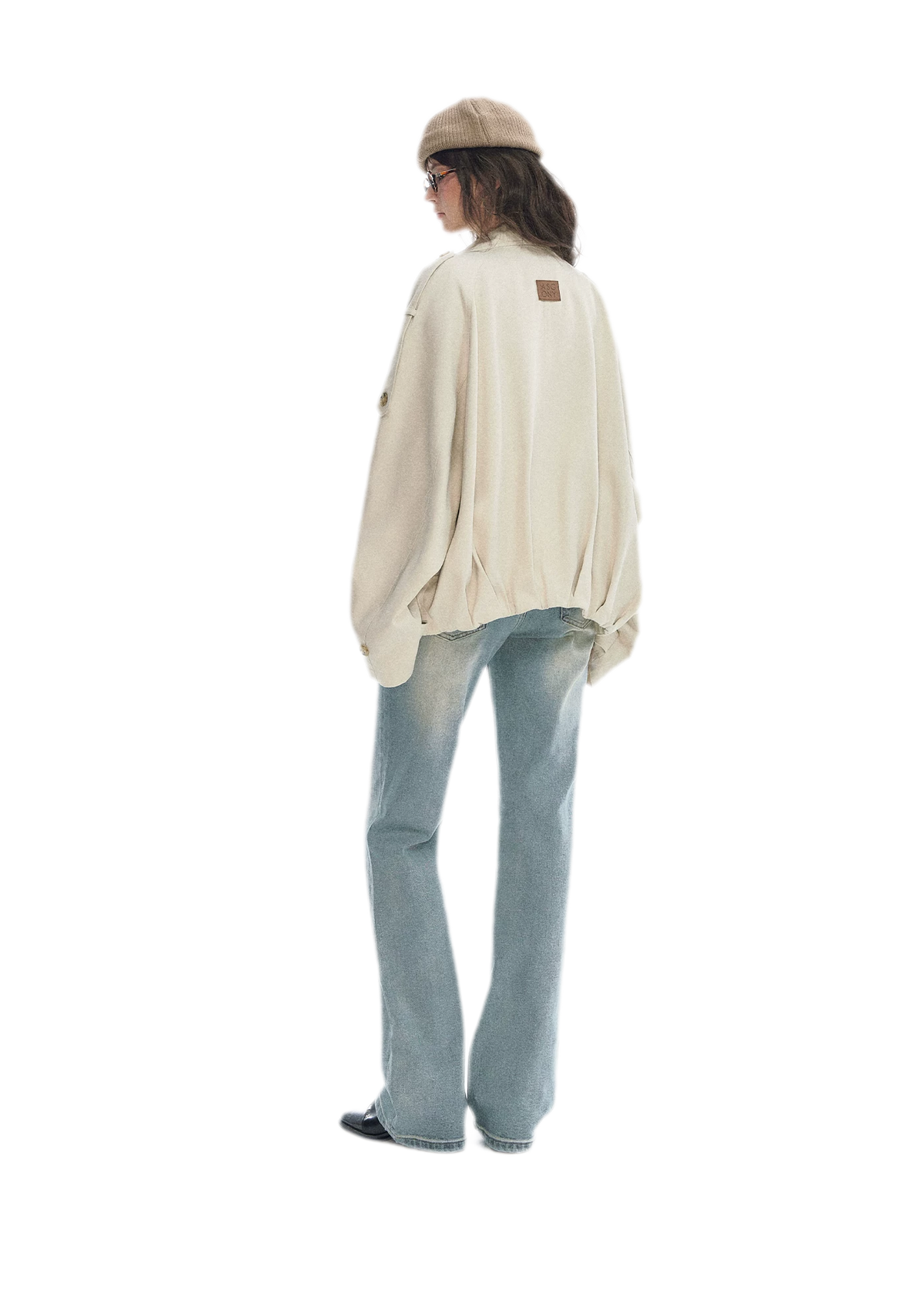 Relaxed Double-Breasted Short Trench