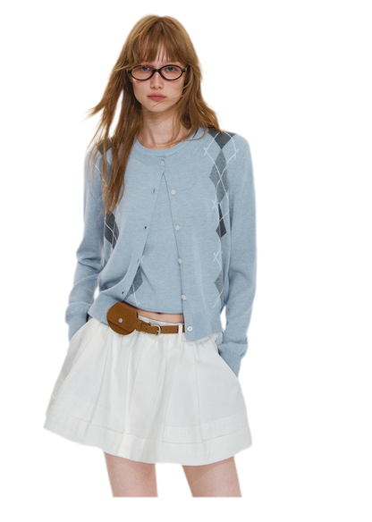 Structured Cotton Bubble Skort