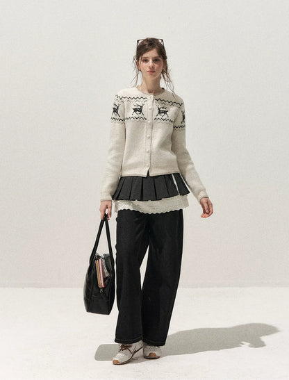 Fair Isle Cropped Cardigan