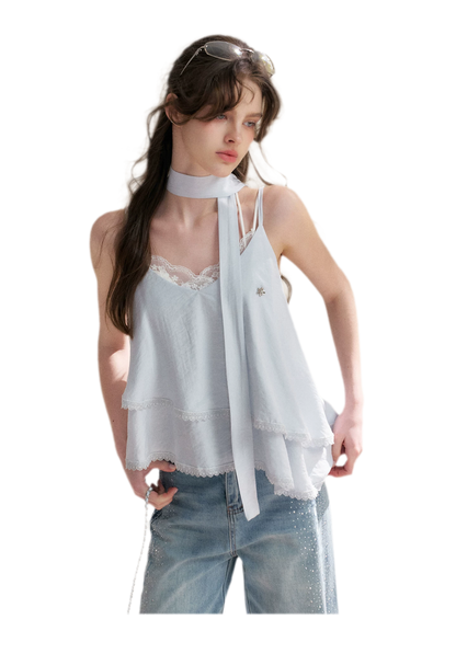 Asymmetrical Lace V-Neck Camisole