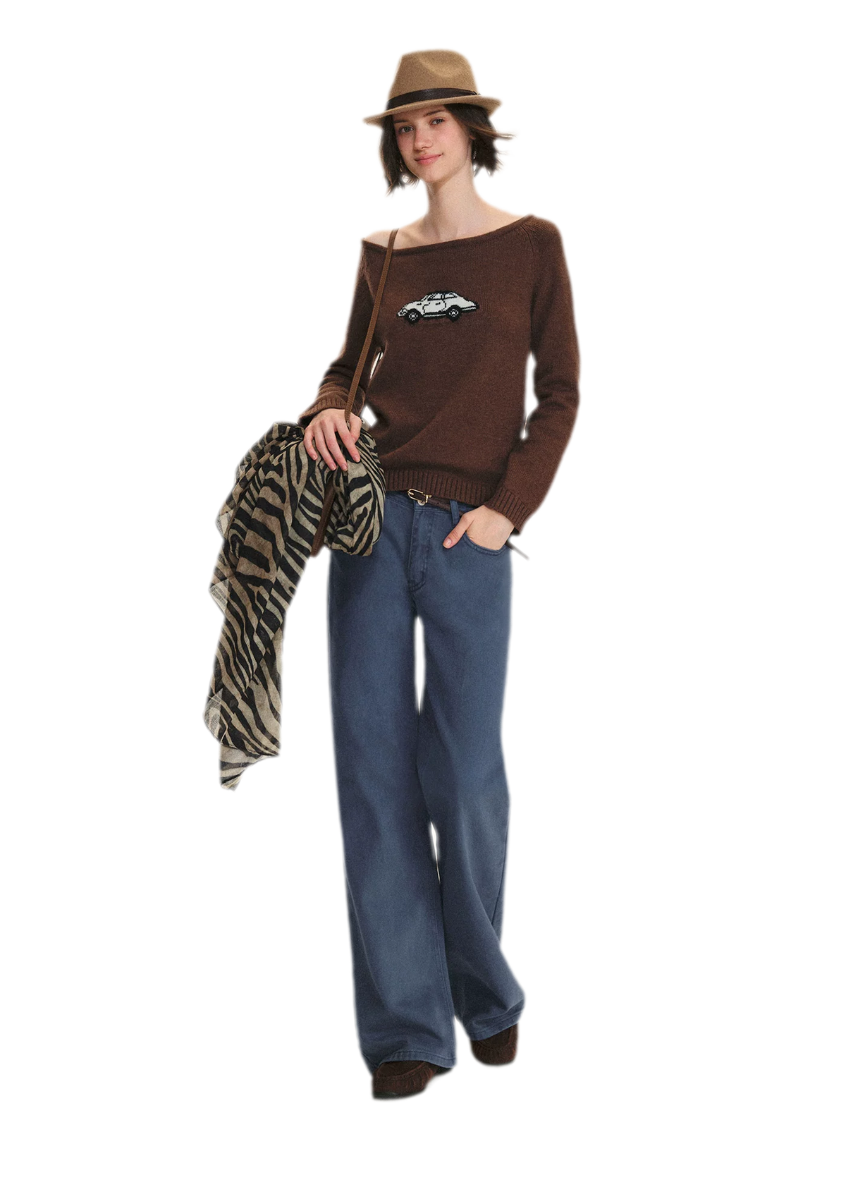 Wool Blend Jacquard Knit Sweater