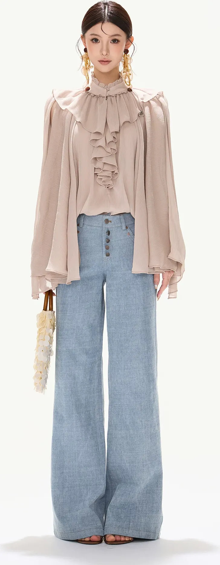 Ruffled Chiffon A-Line Top